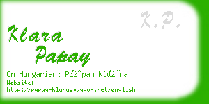 klara papay business card